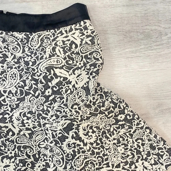 Rickis Quilted Brocade Jacquard Size  8 Ivory A-Line Skirt - Picture 4 of 15